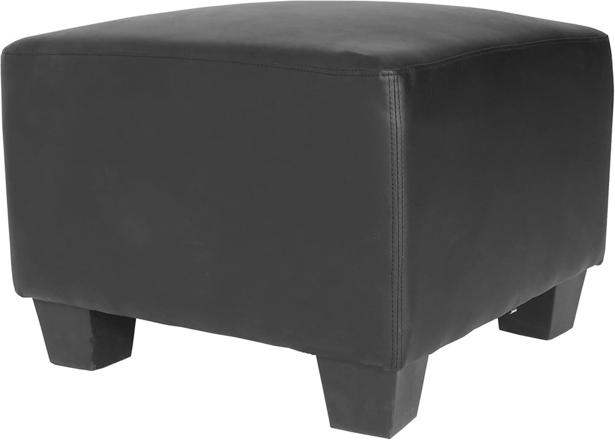 Modulaire Poef - Zwart Kunstleer - Zitcomfort Creëren - Flexibel Clipsysteem - 58x58x43 cm - Zwart