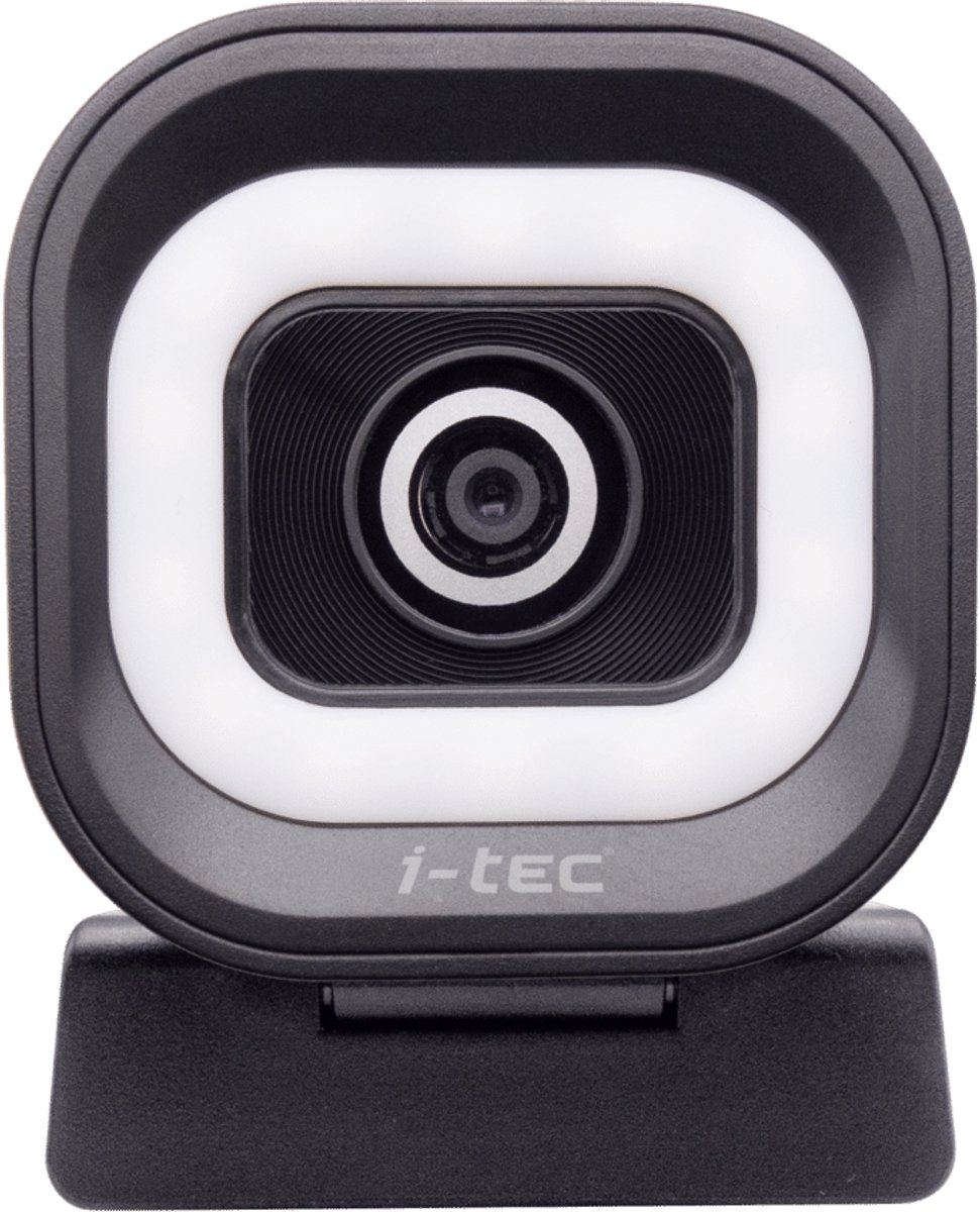 i-tec - Solomon 700 - Webcam - 4K - Ring Light - 2 microfoons - Streaming Webcam - Vloggers - Laptop & PC - Streaming - Plug & Play