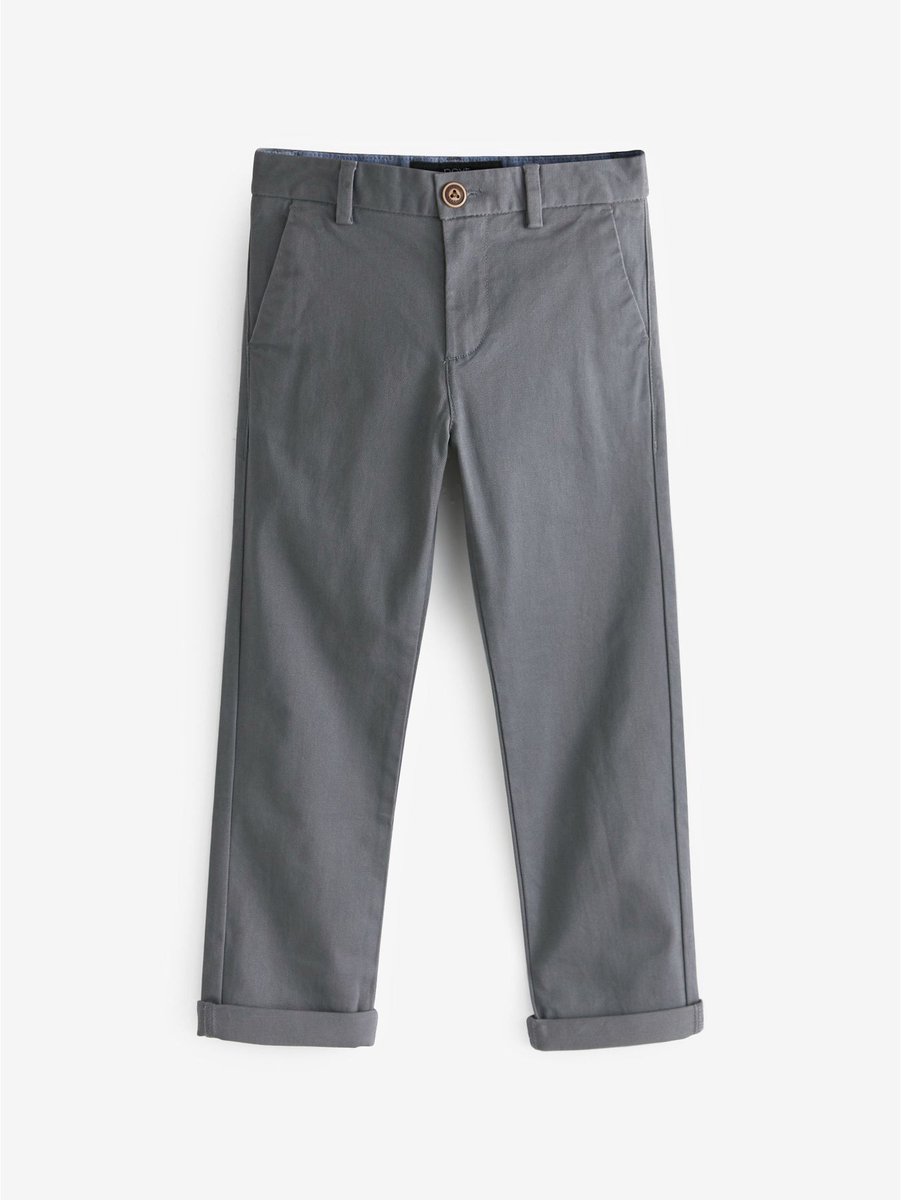Next - Jongens - Stretch chinobroek met standaard pasvorm - Grijs