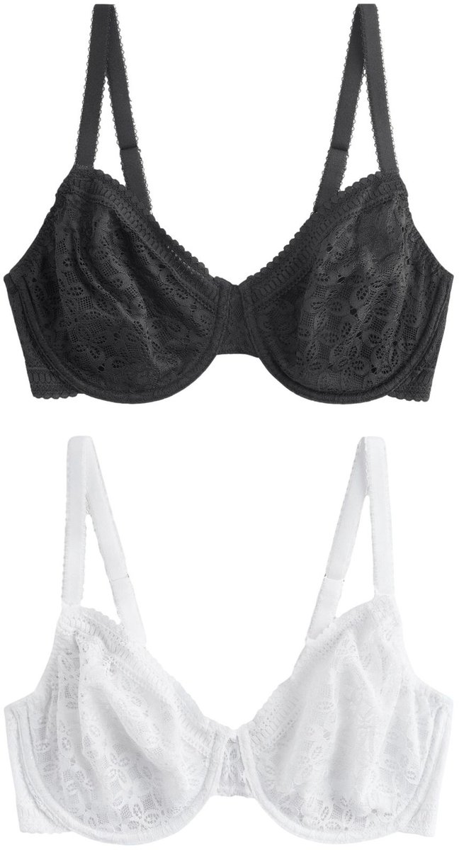 Next - Dames - Set van 2 DD+ minimizer beha's zonder vulling met volledige cups - Zwart