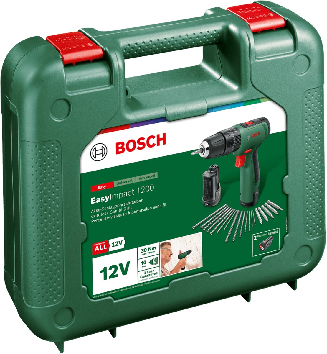Bosch Gereedschap - 12V ACCU-boormachine met hamer en toebehoren, 2 x 1,5 Ah Li-Ion accu's, lader 06039D3105 – foto 3