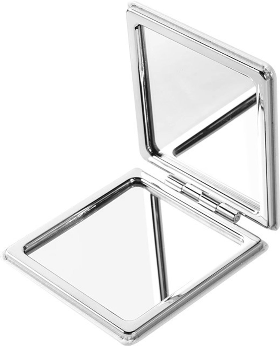 Compact spiegeltje-1x/2x vergroting-ultra draagbaar voor in je tas of op reis - wit