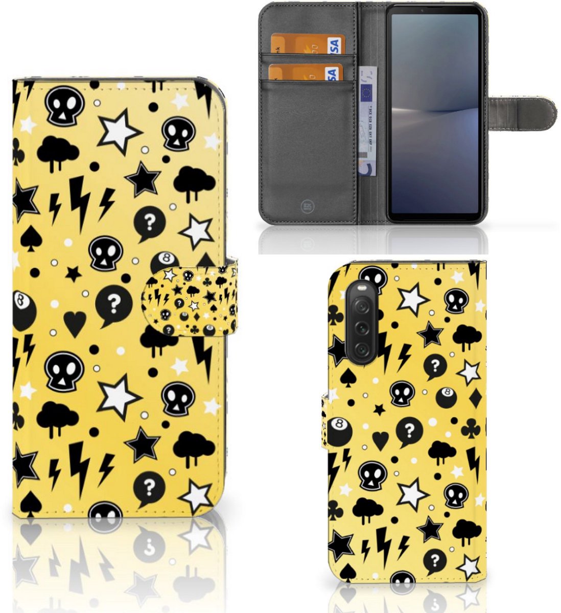 Telefoonhoesje met Naam Sony Xperia 10 V Punk Geel