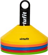 VirtuFit Trainingshoedjes - Pionnen - 50 Stuks - Voetbal - Markeerschijven - Inclusief Tas en houder