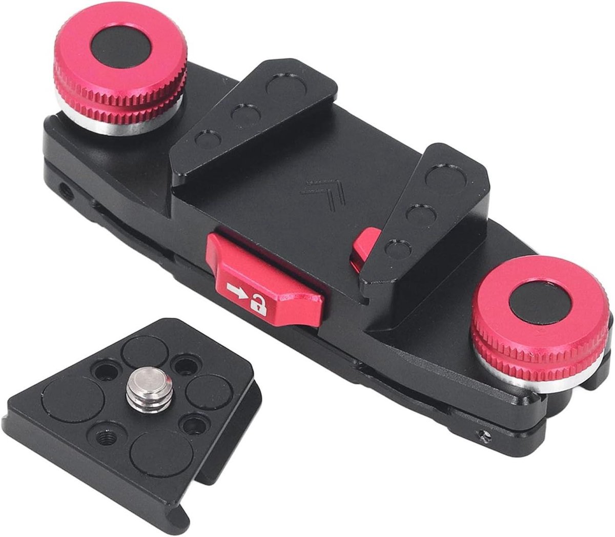 V-snelkoppelingsplaat cameraclip voor spiegelloze en actiecamera's met 1/4 inch schroef