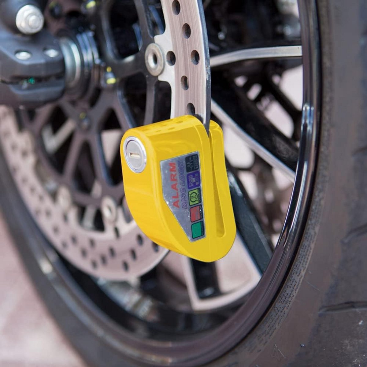 Schijfremslot met Alarm voor Motor en Scooter – 6 mm Pin Diameter