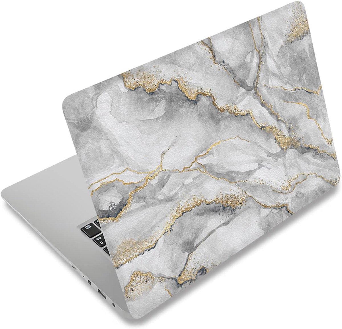 Universele Laptop Skin Sticker voor 12 t/m 15.6 Inch Notebookhoes - Grijs Marmer Design