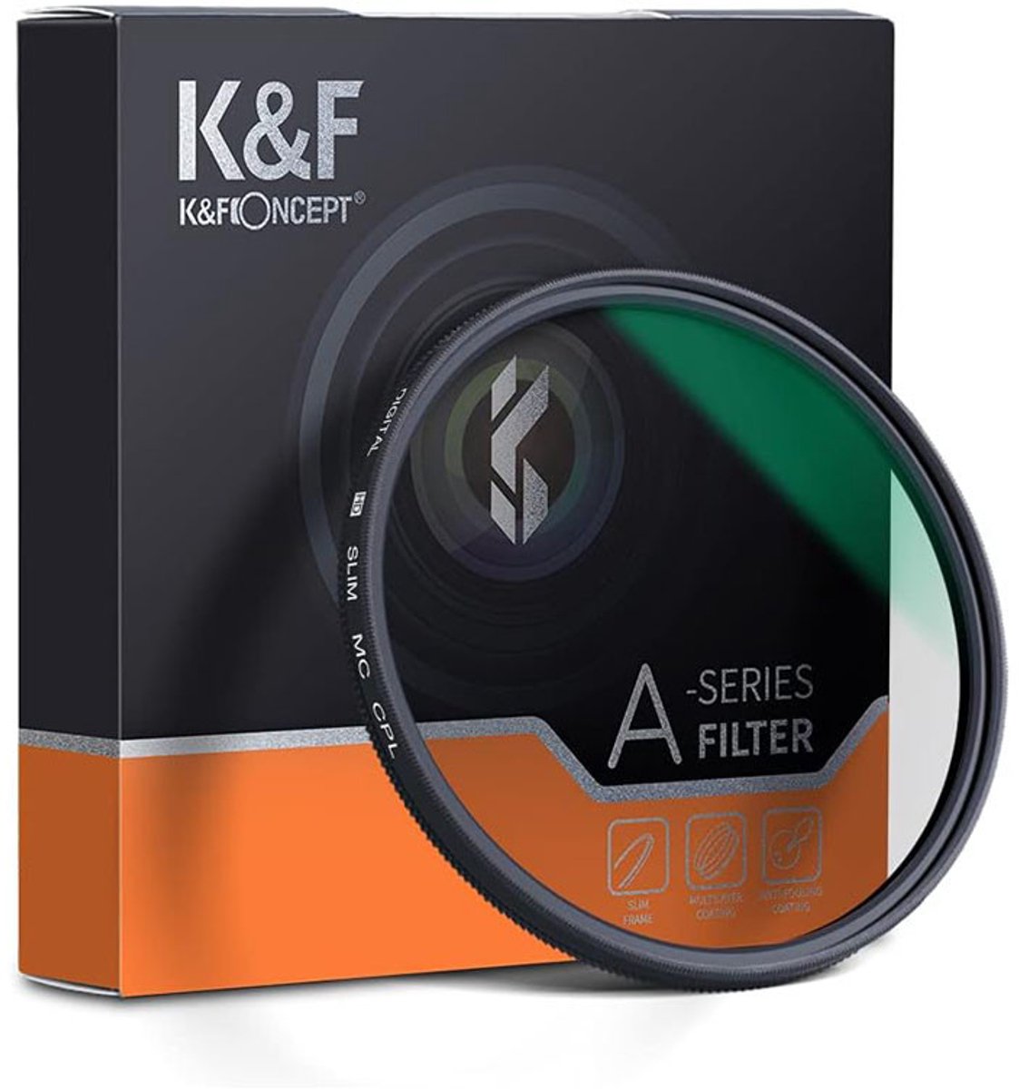 K&F Concept 58mm circulair polarisatiefilter Nano-A MC slim CPL