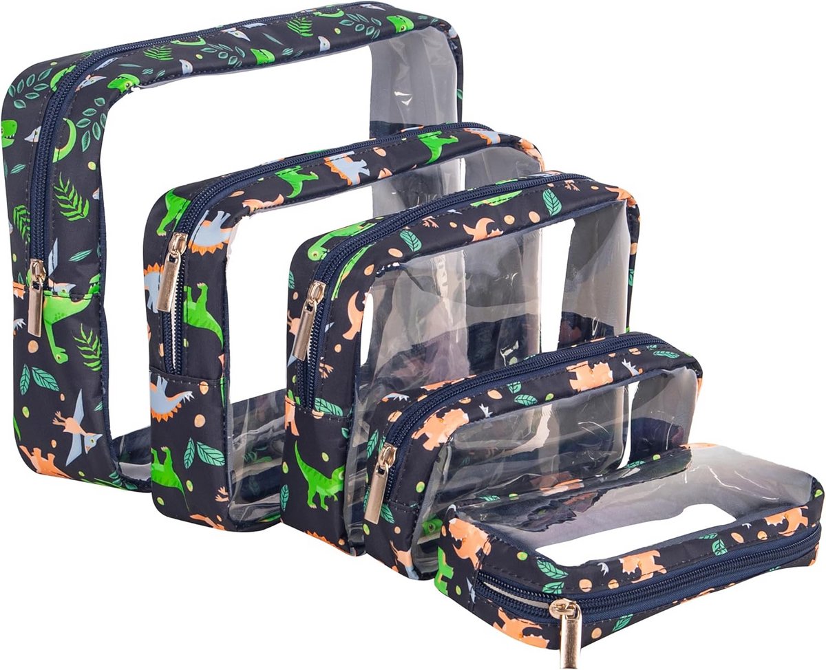 5-delige Transparante Luiertas Organizer Set - Waterdichte Opbergzakken voor Reizen en Verzorging