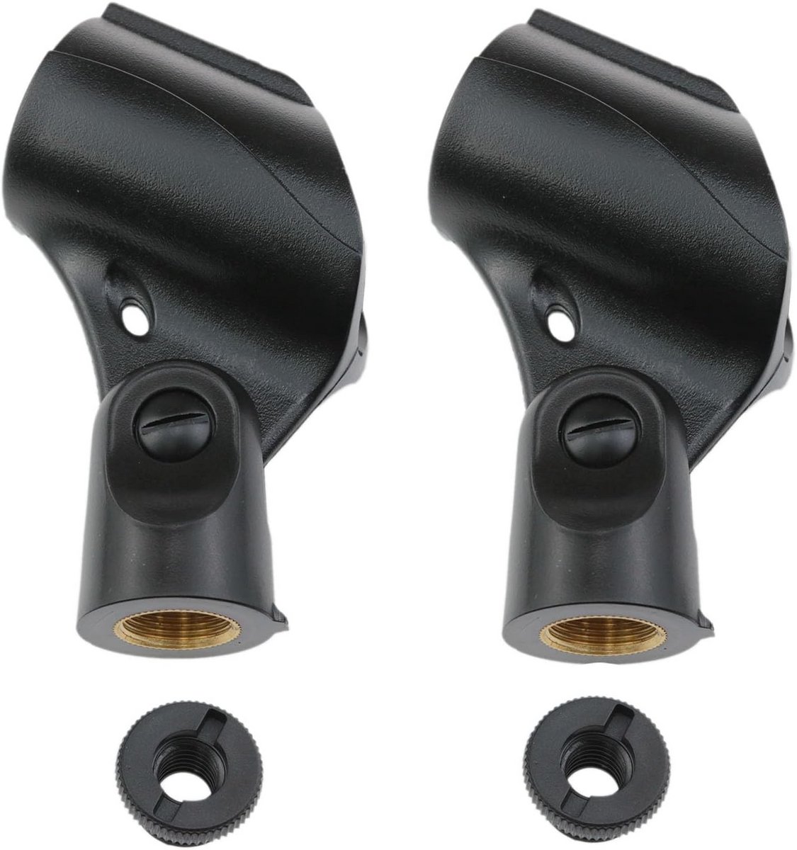 2x Verstelbare Microfoonhouder Clip voor Standaard - Universele Microfoon Clip Zwart