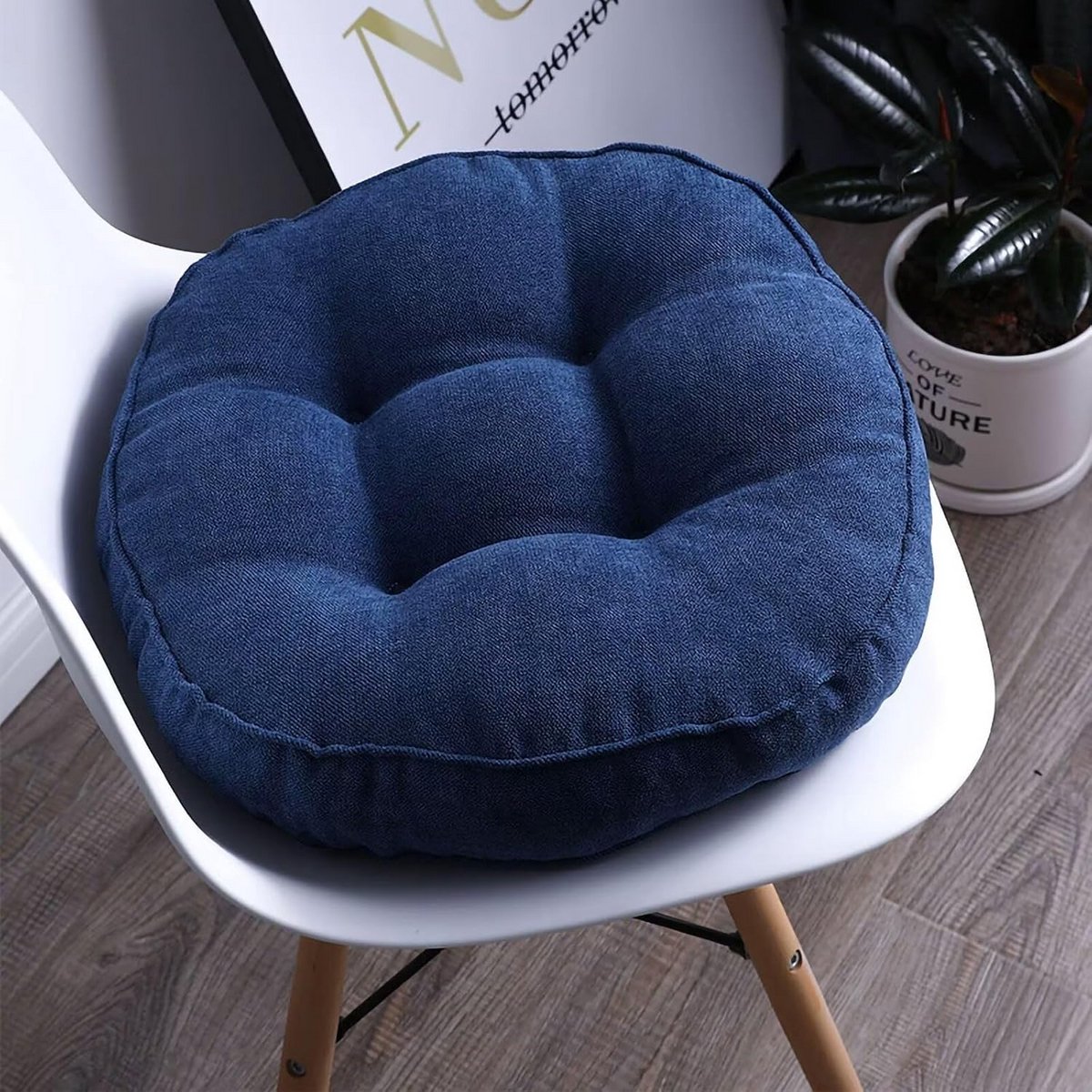 Set van 2 Vierkante Zitkussens met Bevestigingsbandjes - 45x45 cm - Voor Binnen en Buiten