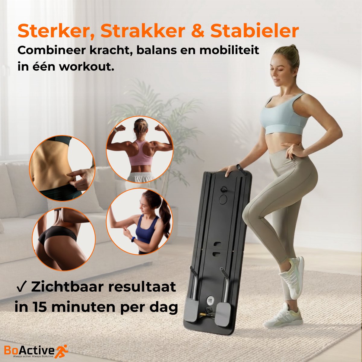 BoActive® Pilates Board Opvouwbaar met Weerstandsbanden - afbeelding 2