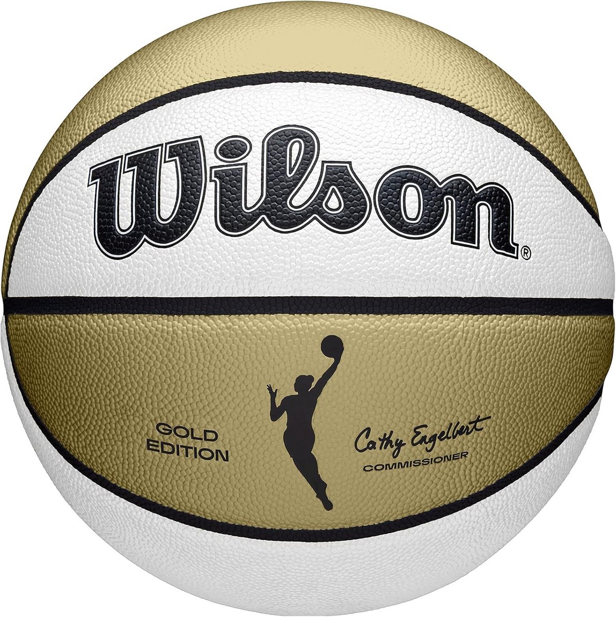 Herdenking basketbal voor dames met witte en gouden details