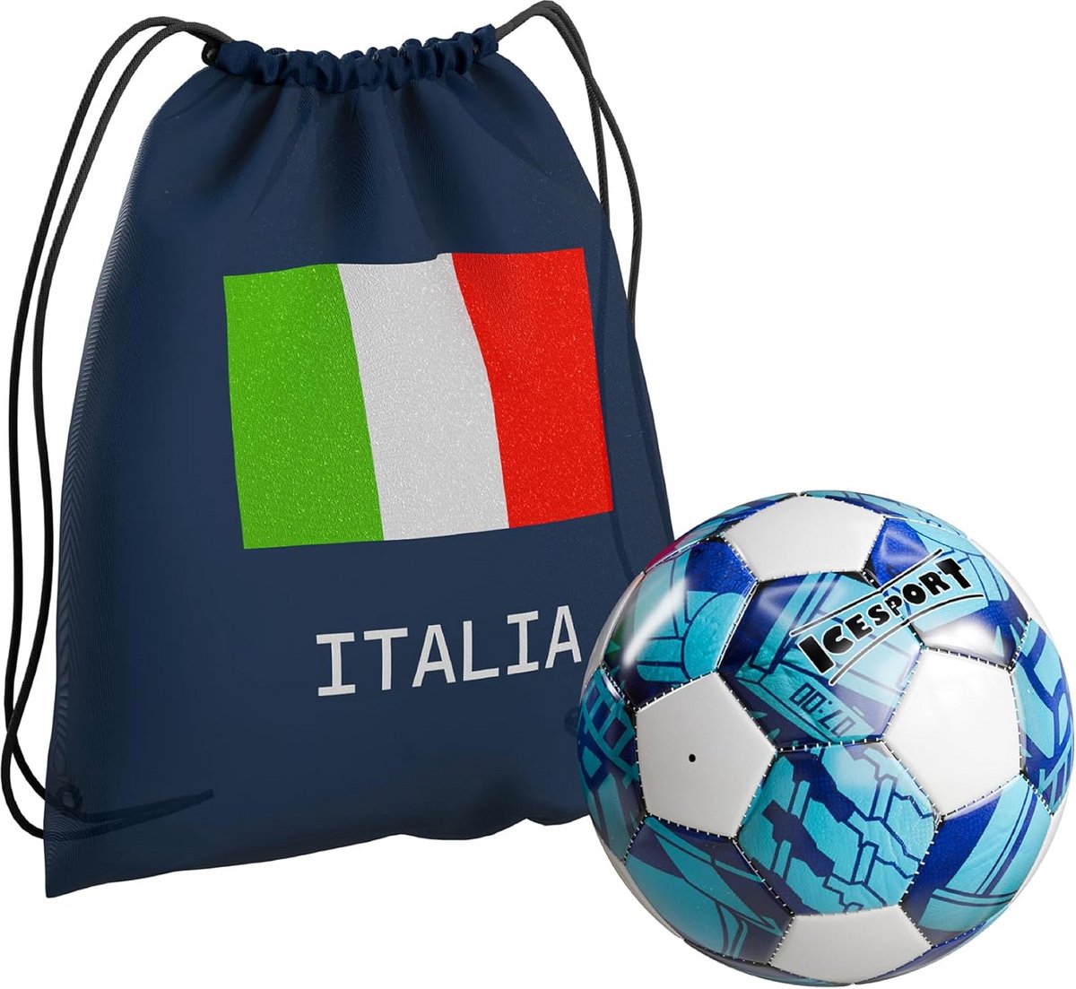 Sporttas met Voetbal in Italiaanse Kleuren - Geschikt voor Gym en Buitenspelen