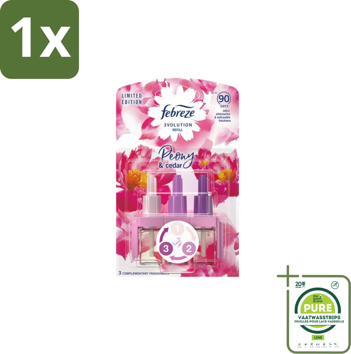 1 x Ambi Pur – Luchtverfrisser – 3Volution Peony & Cedar – Langdurig - Luchtverfrisser - Geurverwijdering - Elektrische Diffuser - Geurautomatisch - Frisheid