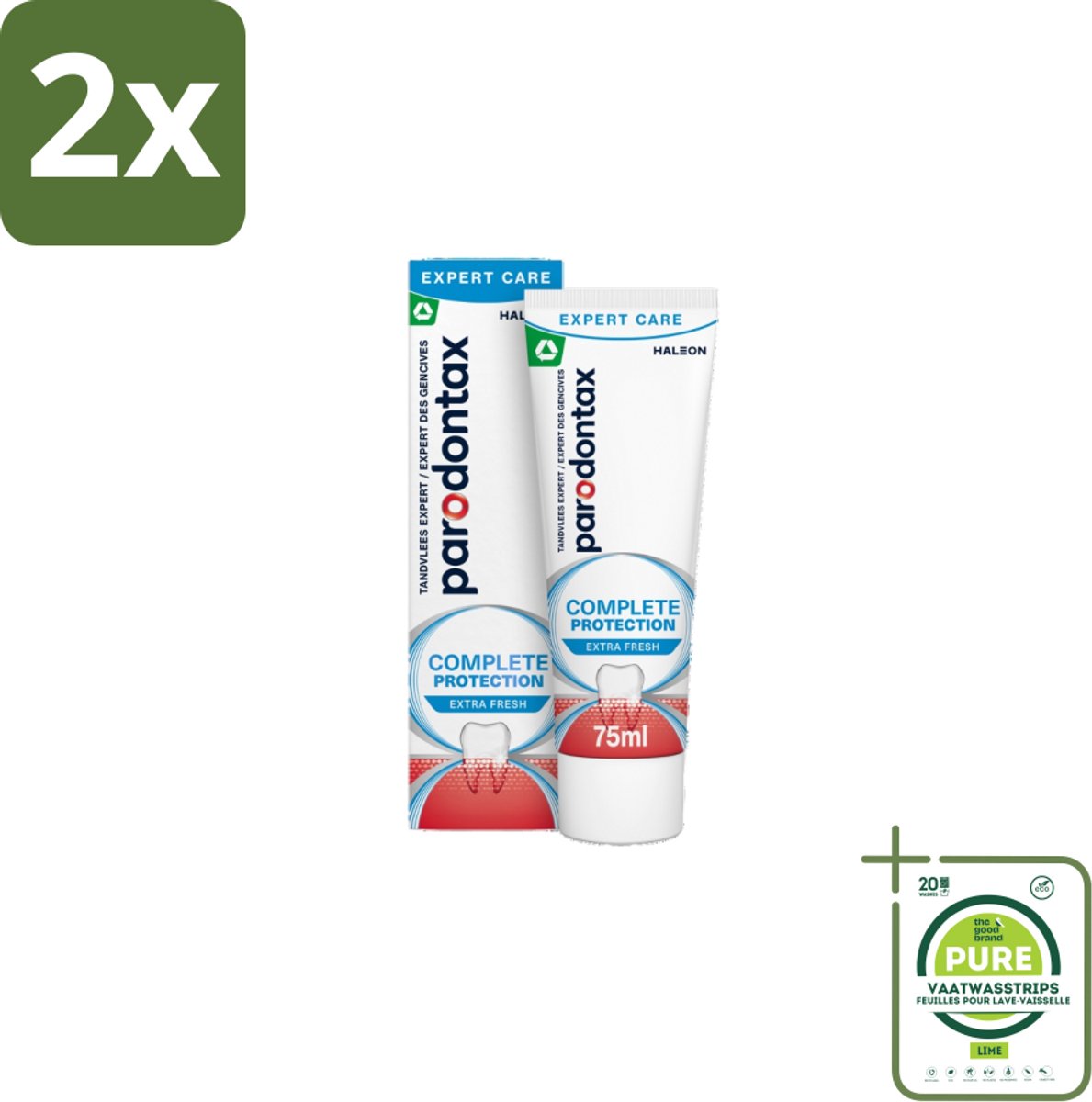 Parodontax Tandpasta Complete Protection Extra Fresh 75 ml - Voordeelverpakking - 2 stuks - Tandpasta - Tandvleesbescherming
