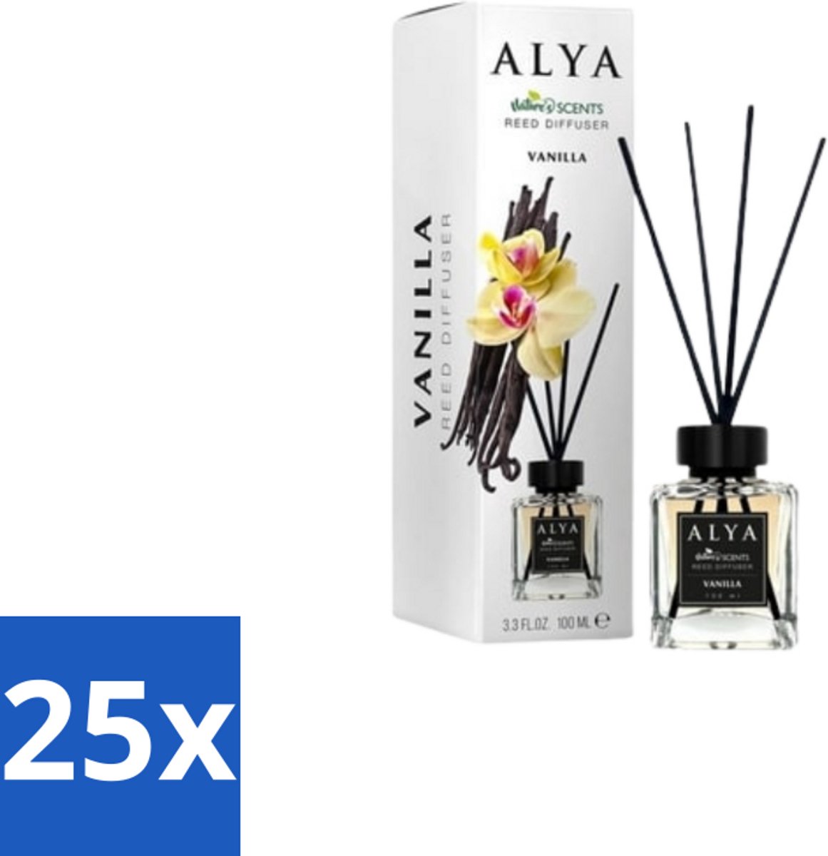 Alya – Reed Diffuser – Vanilla – Interieurparfum - Bulkverpakking - 25 stuks