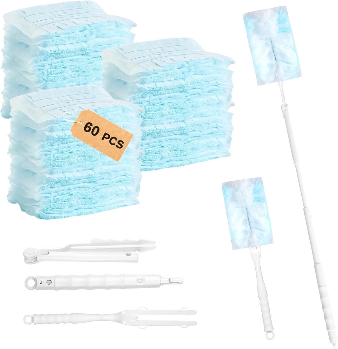 Dust Magnet Navulling Pack voor Swiffer - Duster met Handvat en Telescoopstang - Navulset
