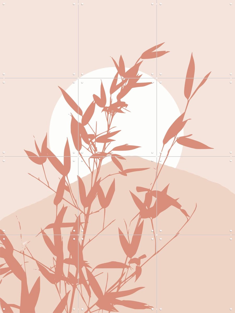 IXXI Bamboo Silhouette Sunrise, Little Dean & Various - 60 x 80 cm - Gratis ophangtool - Grote wanddecoratie en posters - Digitale Kunst, Grafisch