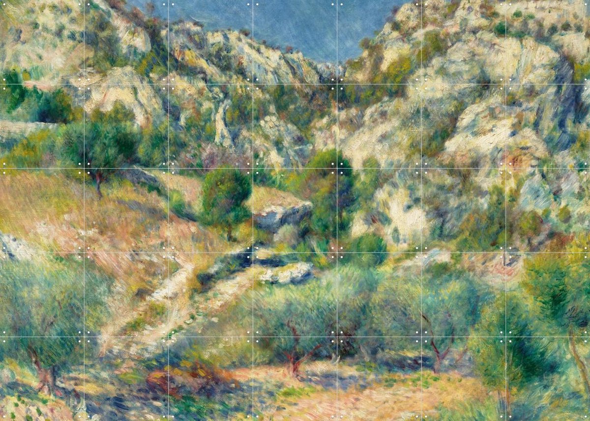 IXXI Rocky Crags at L'Estaque, Pierre-Auguste Renoir & Museum of Fine Arts Boston - 140 x 100 cm - Gratis ophangtool - Grote wanddecoratie en posters