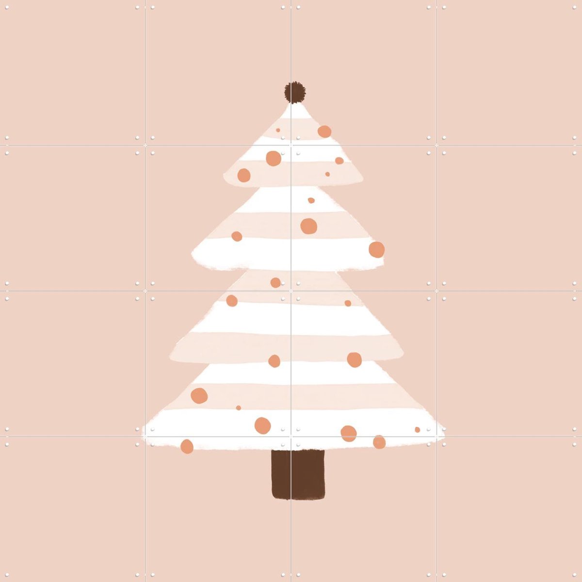 IXXI Blush Christmas Tree, Orara Studio & Various - 80 x 80 cm - Gratis ophangtool - Grote wanddecoratie en posters - Speels, Fantasierijk, Digitale