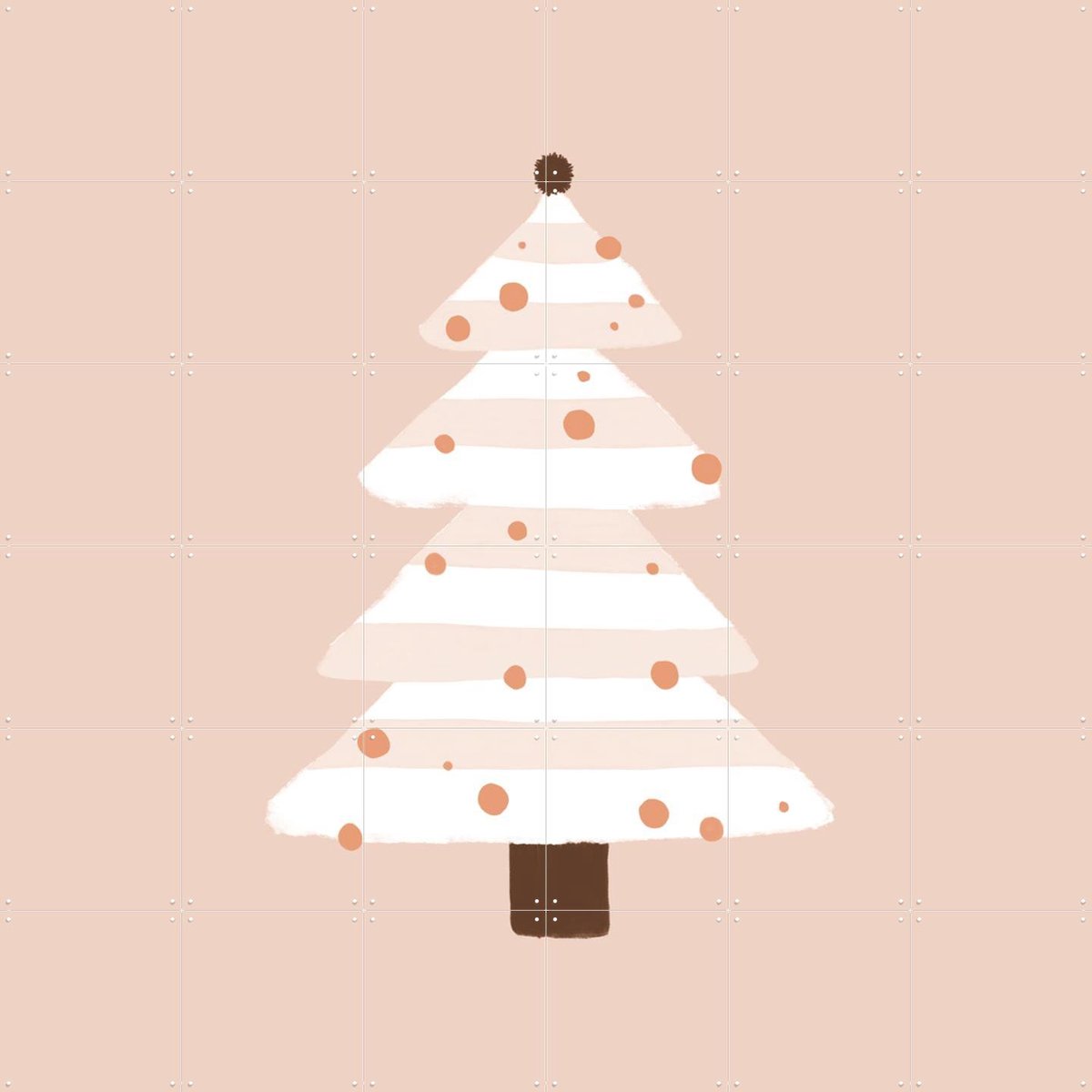 IXXI Blush Christmas Tree, Orara Studio & Various - 120 x 120 cm - Gratis ophangtool - Grote wanddecoratie en posters - Speels, Fantasierijk, Digitale