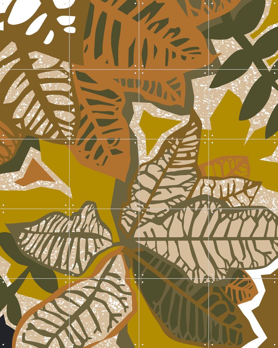 IXXI Croton, Megan Gallagher - 80 x 100 cm - Gratis ophangtool - Grote wanddecoratie en posters - Illustraties, Houtsnede, Slaapkamer, Woonkamer