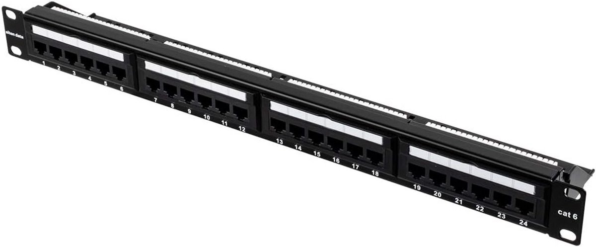 Patchpaneel 24 Poorten Cat.6 UTP voor 19 inch Rackmontage