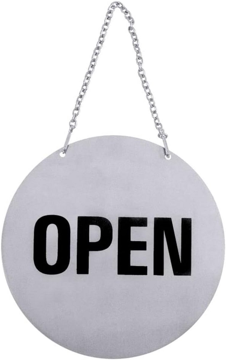 RVS Deurhanger Open Gesloten - Dubbelzijdige Deurbordje met Ketting voor Diverse Ruimtes