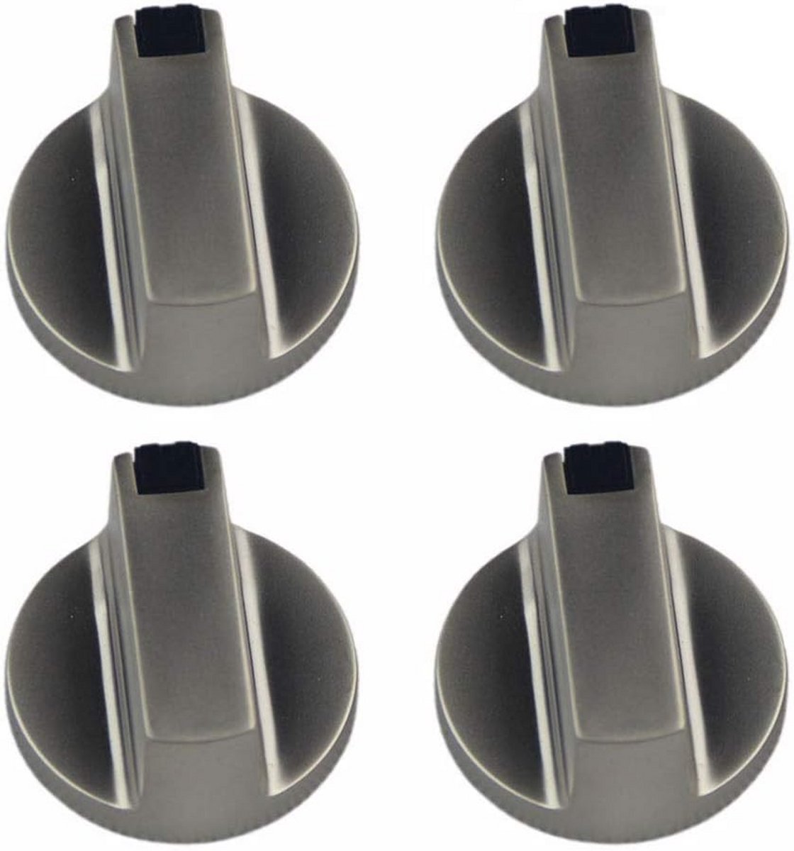4x Universele Metalen Draaiknoppen voor Gasfornuis en Oven - 6mm Montagegat