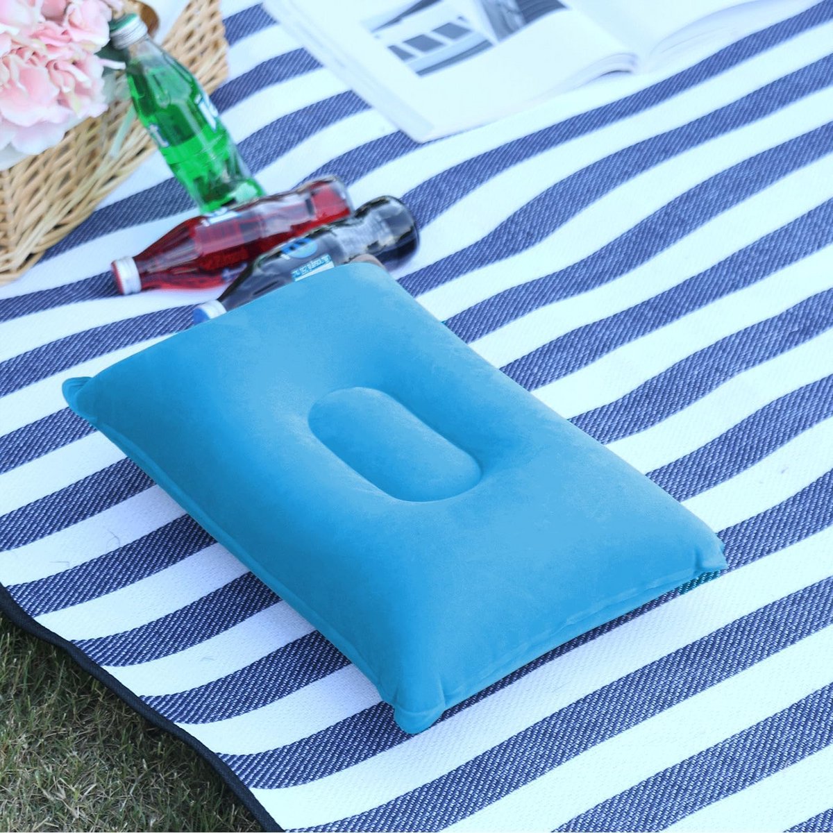 Opblaasbaar Kampeerkussen Reiskussen Set van 2 - Comfortabel en Lichtgewicht voor Vakantie en Buitenactiviteiten