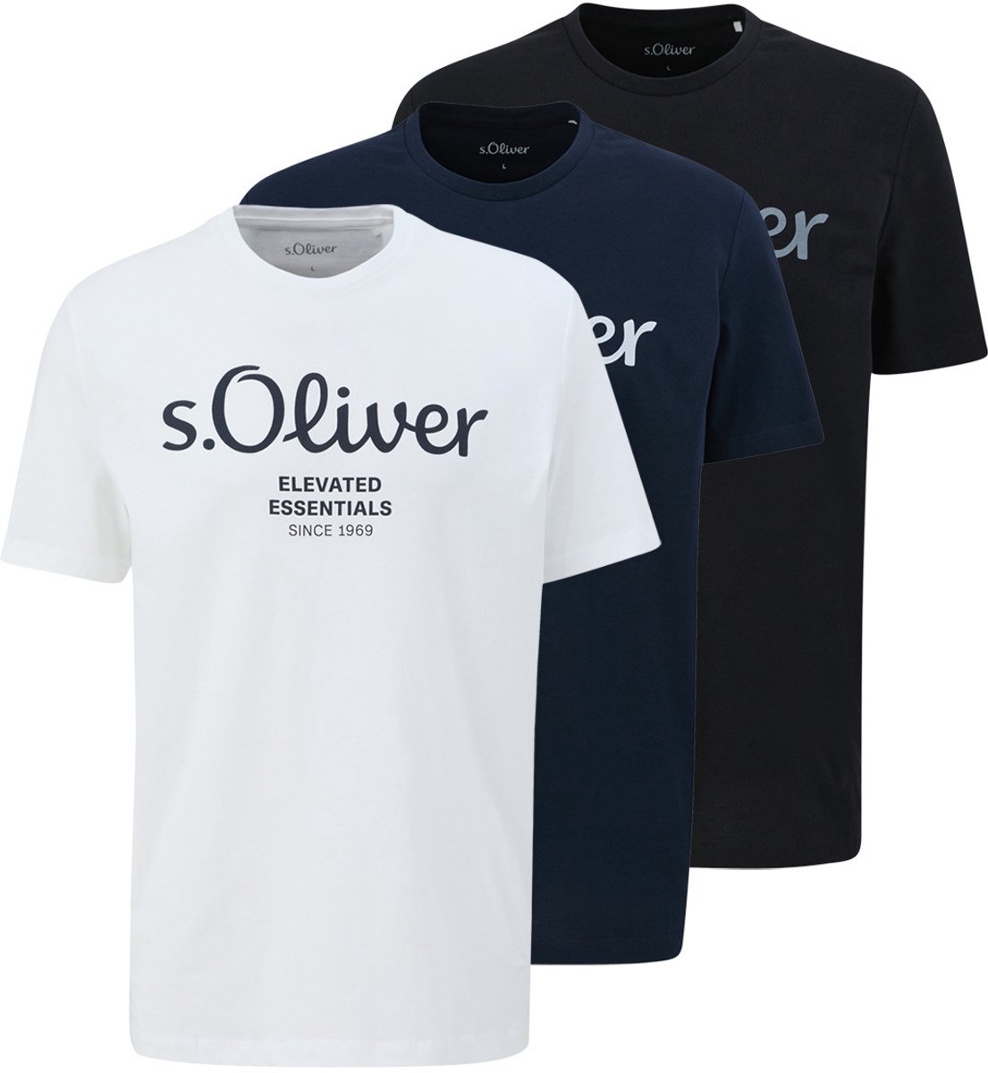s.Oliver Heren t-shirt 3 pack Basic