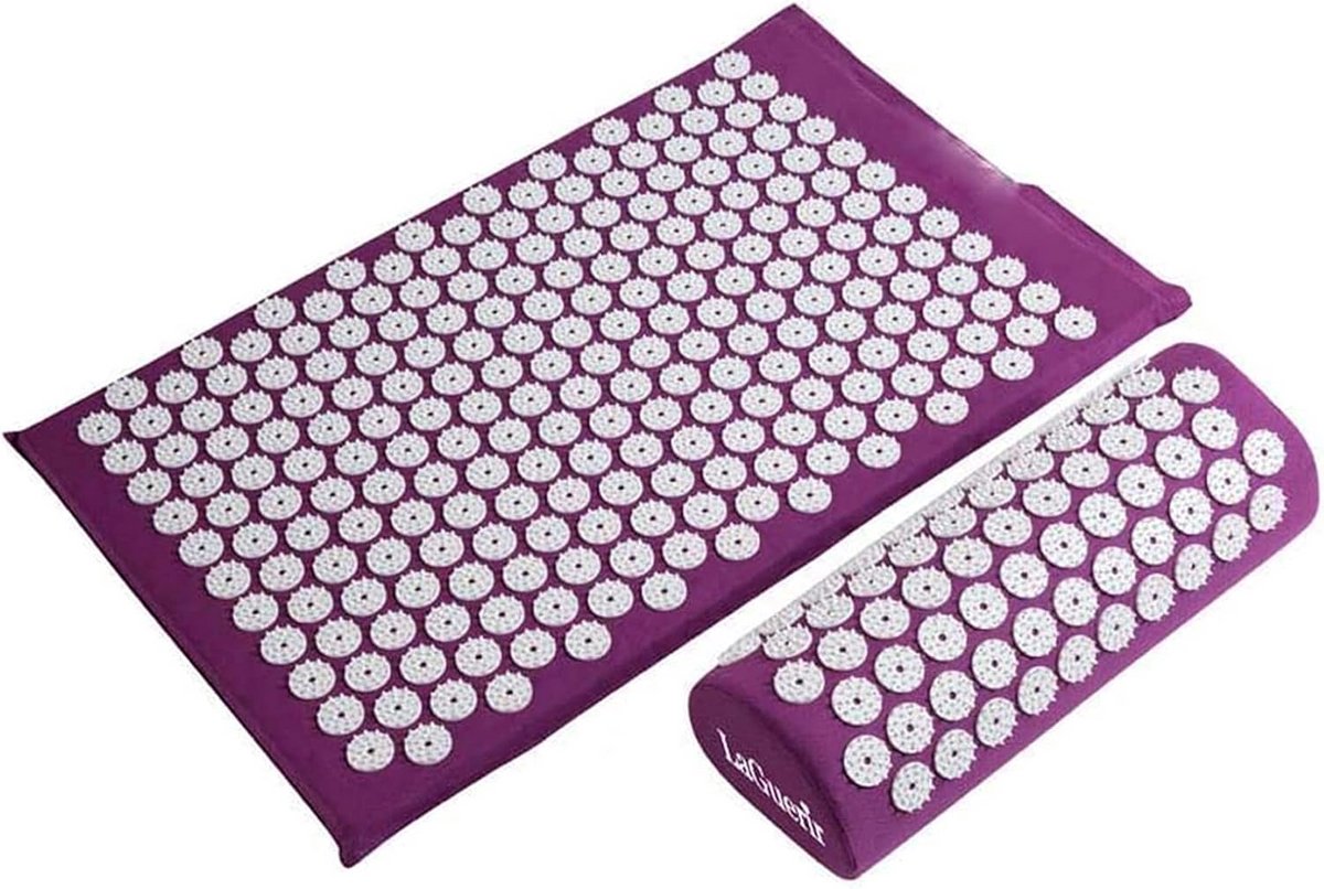 Acupressuurmat Set voor Ontspanning, Nek- en Rugpijnverlichting | Inclusief Kussen en Tas