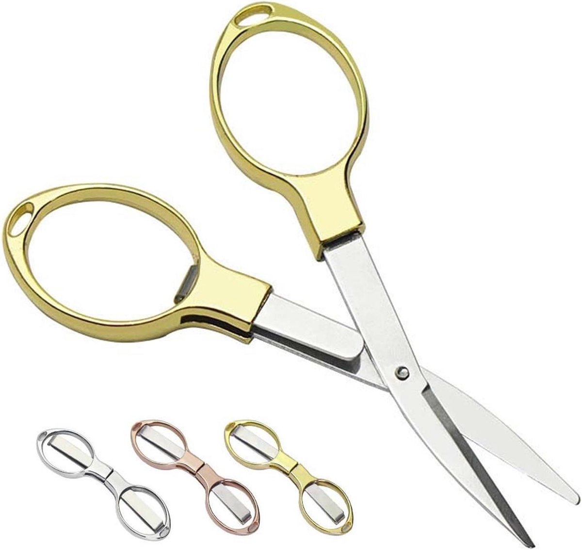 Klapschaar van roestvrij staal - Set van 3 - Mini schaar voor thuis, school en kantoor.