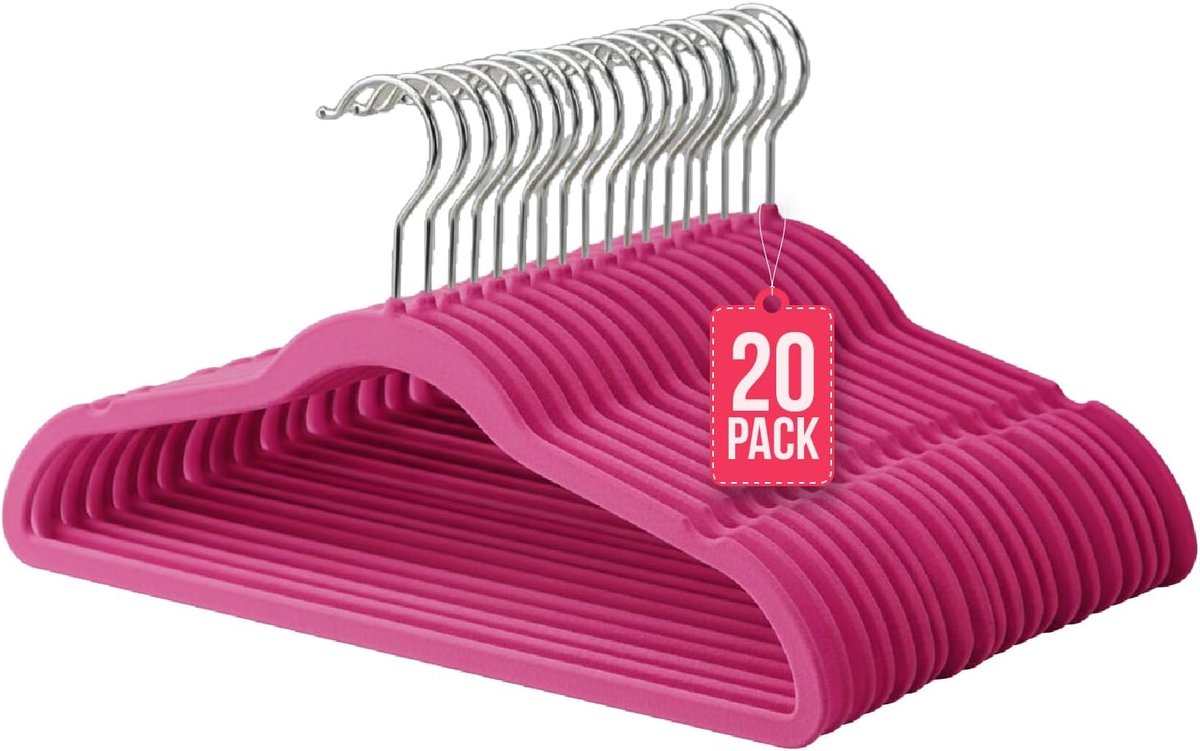Set van 20, 40 of 80 Fluweel Kleerhangers - Antislip & 360 Draaibaare Haak