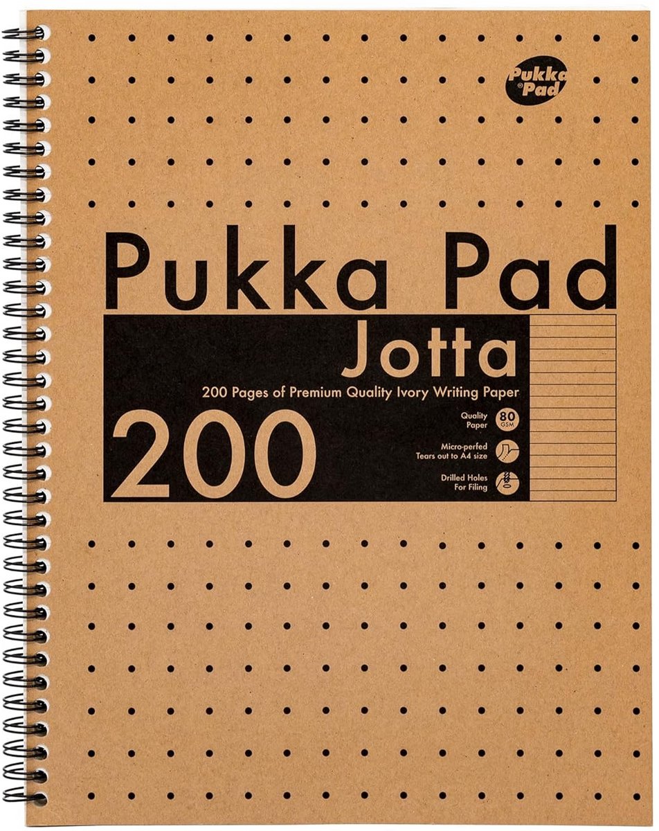Set van 3 A4 Notitieblokken met Spiraalbinding - 80Gsm Gelijnd Papier met Microperforatie