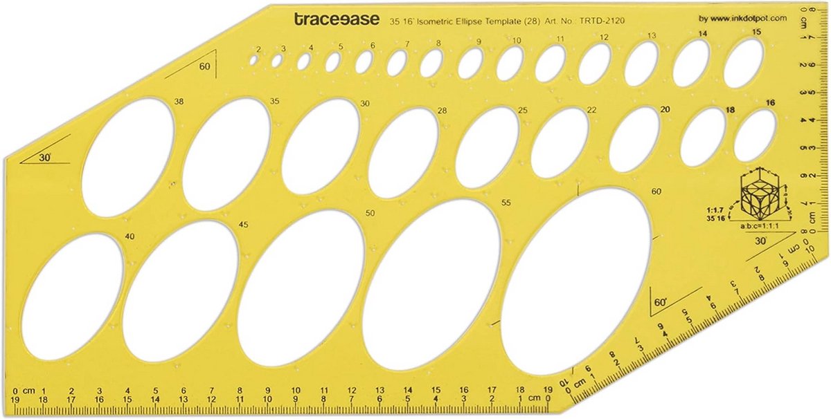 Geometrische Stencil voor Isometrische en Ellips Tekeningen - Precisie Tekensjabloon