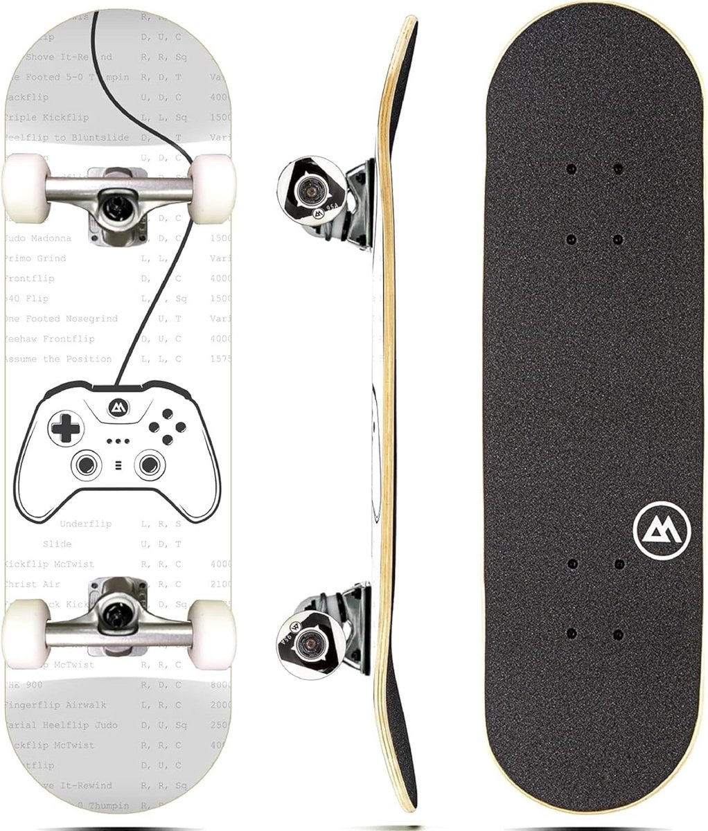 Mini Cruiser Skateboard Compleet Short Board 22 inch Canadees Esdoorn Hout Geschikt voor Kinderen Tieners en Volwassenen Videogame