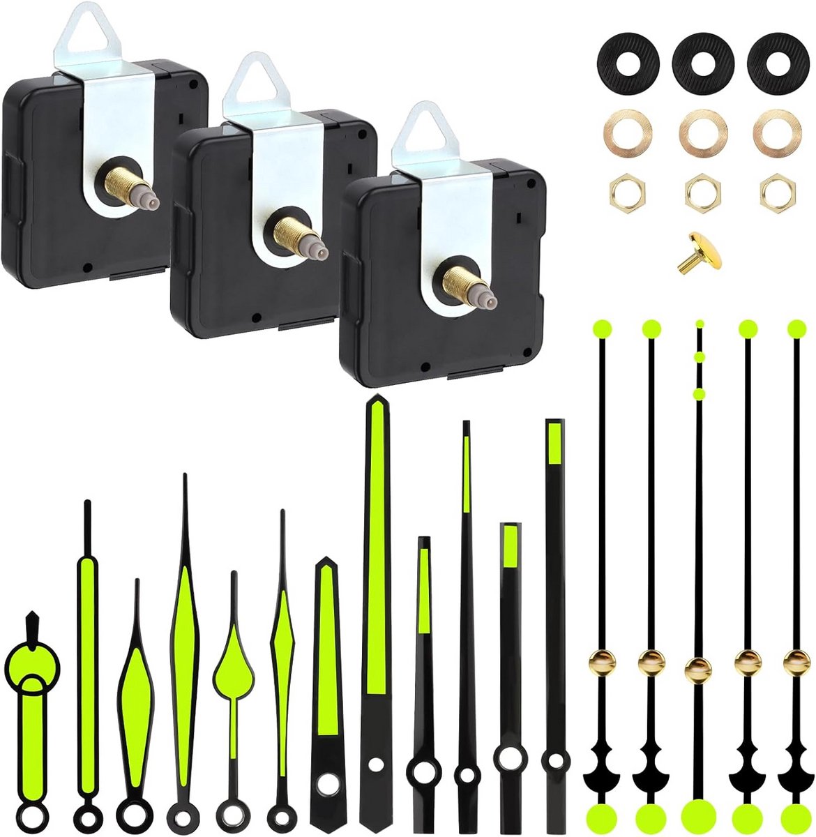 3 Stuks Uurwerk Vervangingsset voor Horloge Reparatie (20 mm)