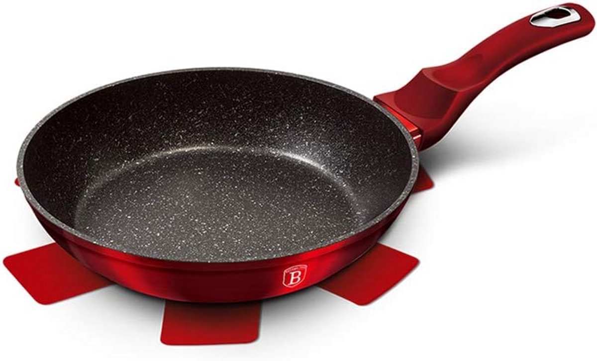 Koekenpan met 3-laags Marmercoating en Ergonomisch Soft-Touch Handvat