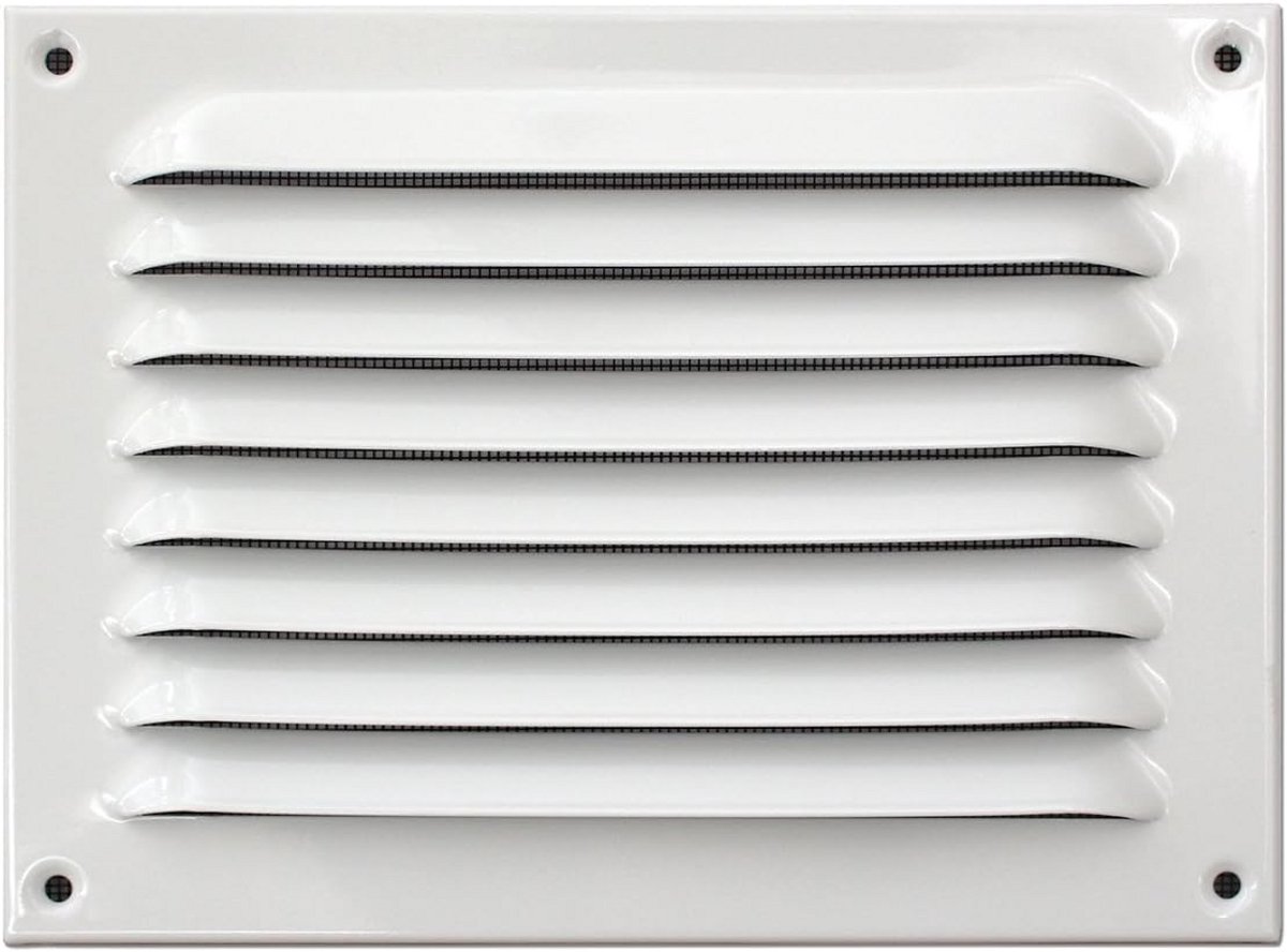 Ventilatierooster Wit Aluminium 200x150mm Met Insectenhor