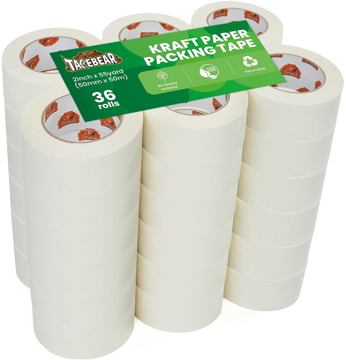 Sterke Kraftpapier Verpakkingstape - 36 Rollen Wit
