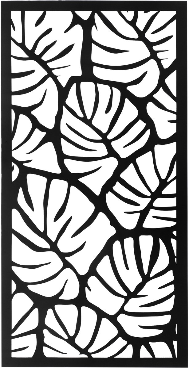 UNUS® Metalen beeld palmbladeren zwart 120x60cm