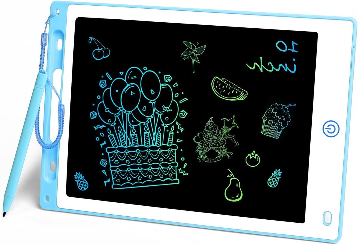 10 Inch Elektronische Tekentafel met Kleurrijk Schrijfbord voor Kinderen - Wisbare Lcd-schrijftablet met Wisknop