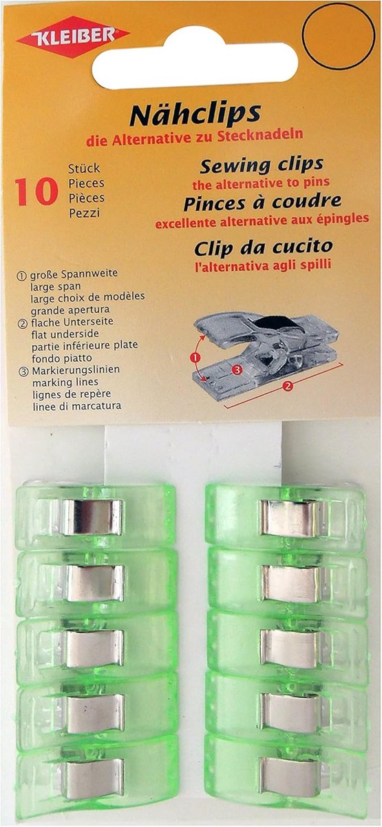 Naaiclips - Naaitoebehoren - Stoffen Vasthouden - Alternatief voor Spelden - 25 cm - Groen