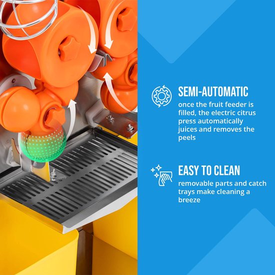 Sinaasappelpers - elektrisch - halfautomatisch - 120 W - 20 sinaasappels/min - Royal Catering van Royal Catering — afbeelding 2