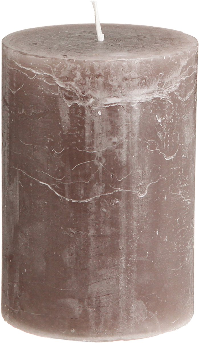 Viana Effen bruine pilaarkaarsen, 85x120mm, set van 2, lang brandend, decora