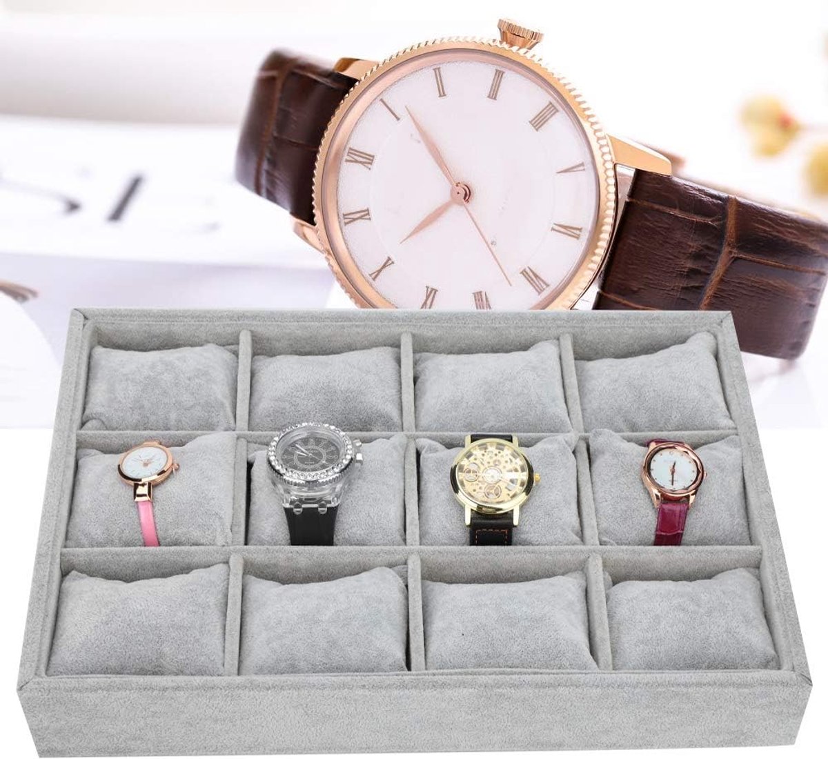 Horloge Opbergdoos 12 Vakken - Luxe Sieradendoos voor Horloges en Armbanden