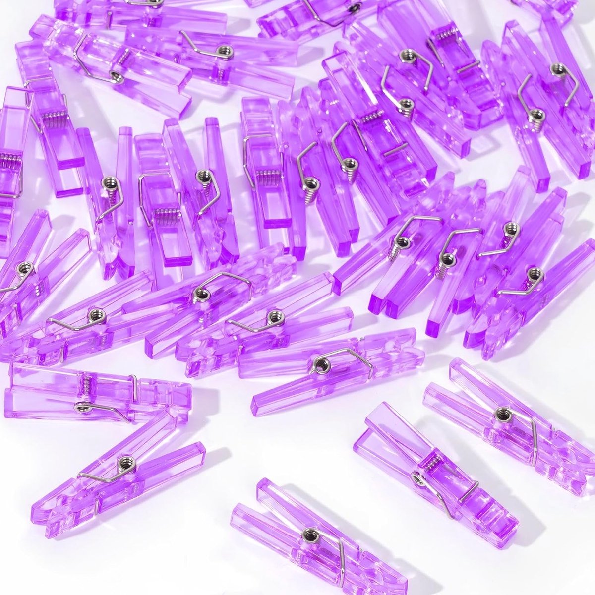 60x Paarse Wasknijpers voor Babyshower Decoratie en Feestartikelen