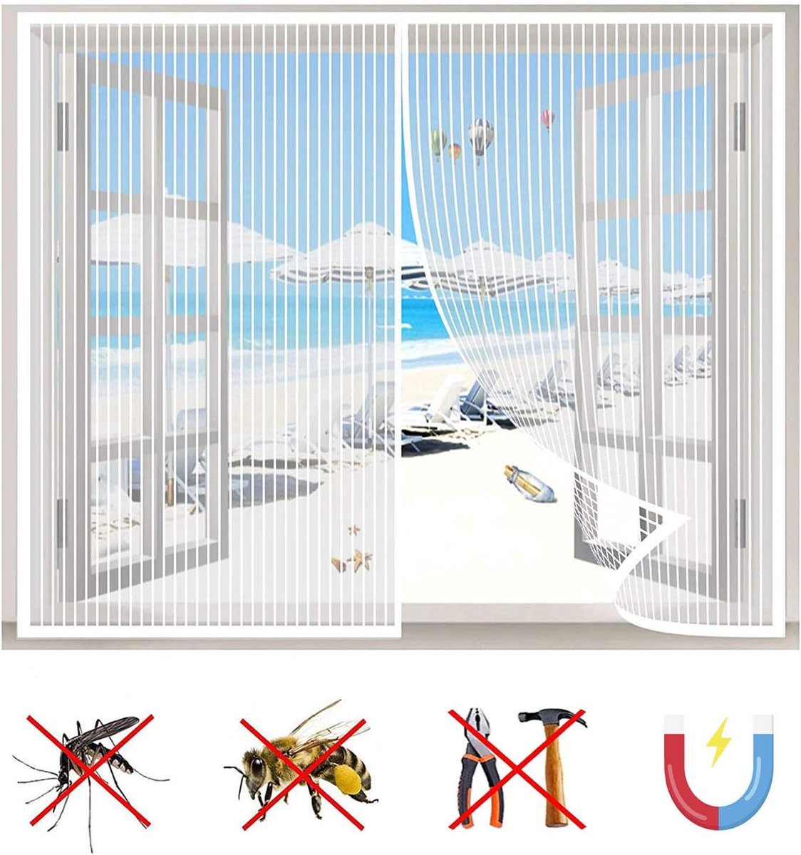 Magnetisch Raamhor voor Insecten - Automatisch Sluitend - Universele Pasvorm - 85x115cm